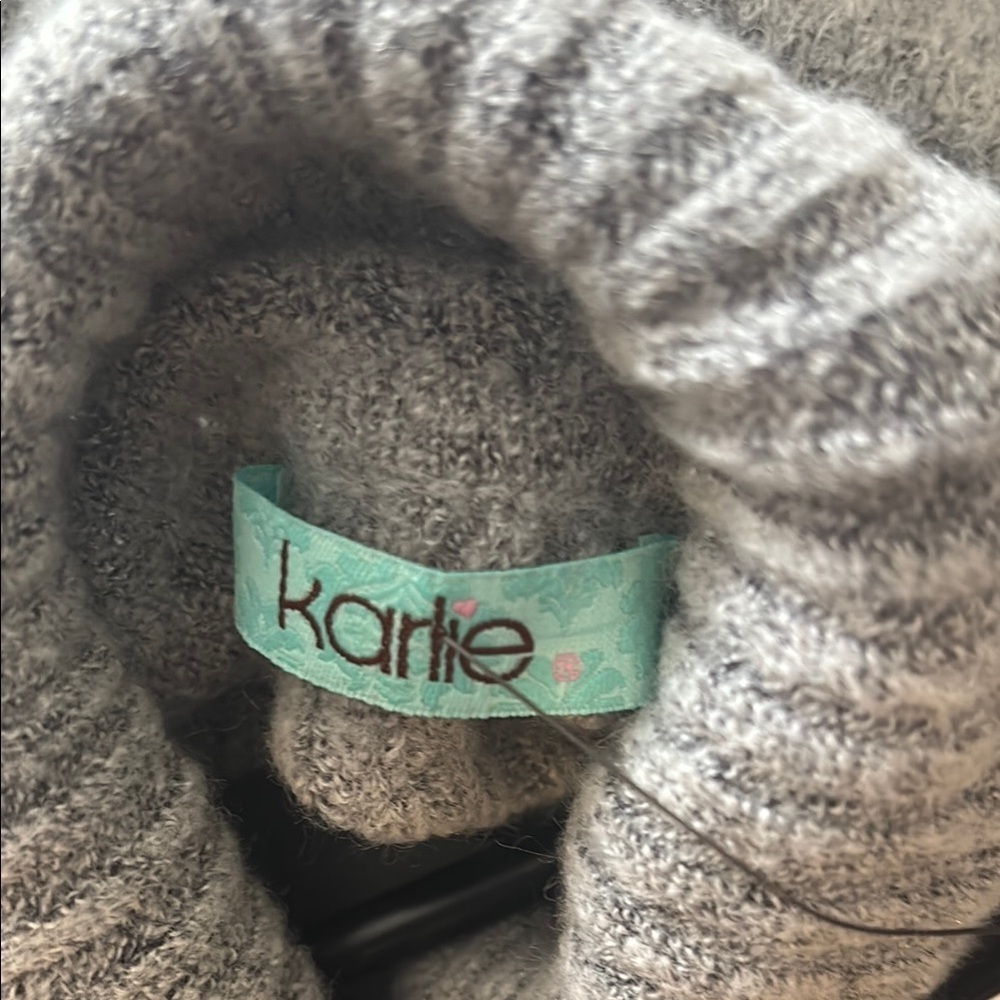 Karlie Gray Cowl Neck Sweater Soft Knit - Picture 3 of 8